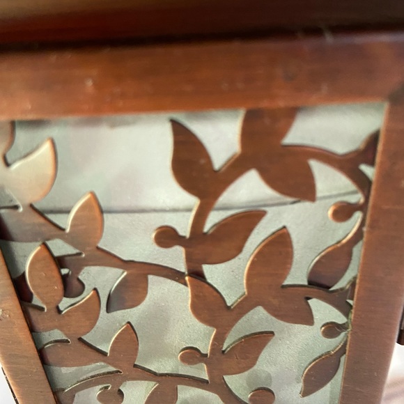 Lantern Tea Light Holder Rustic Copper Colored Frosted Glass IncludesTea Lights - Picture 8 of 11